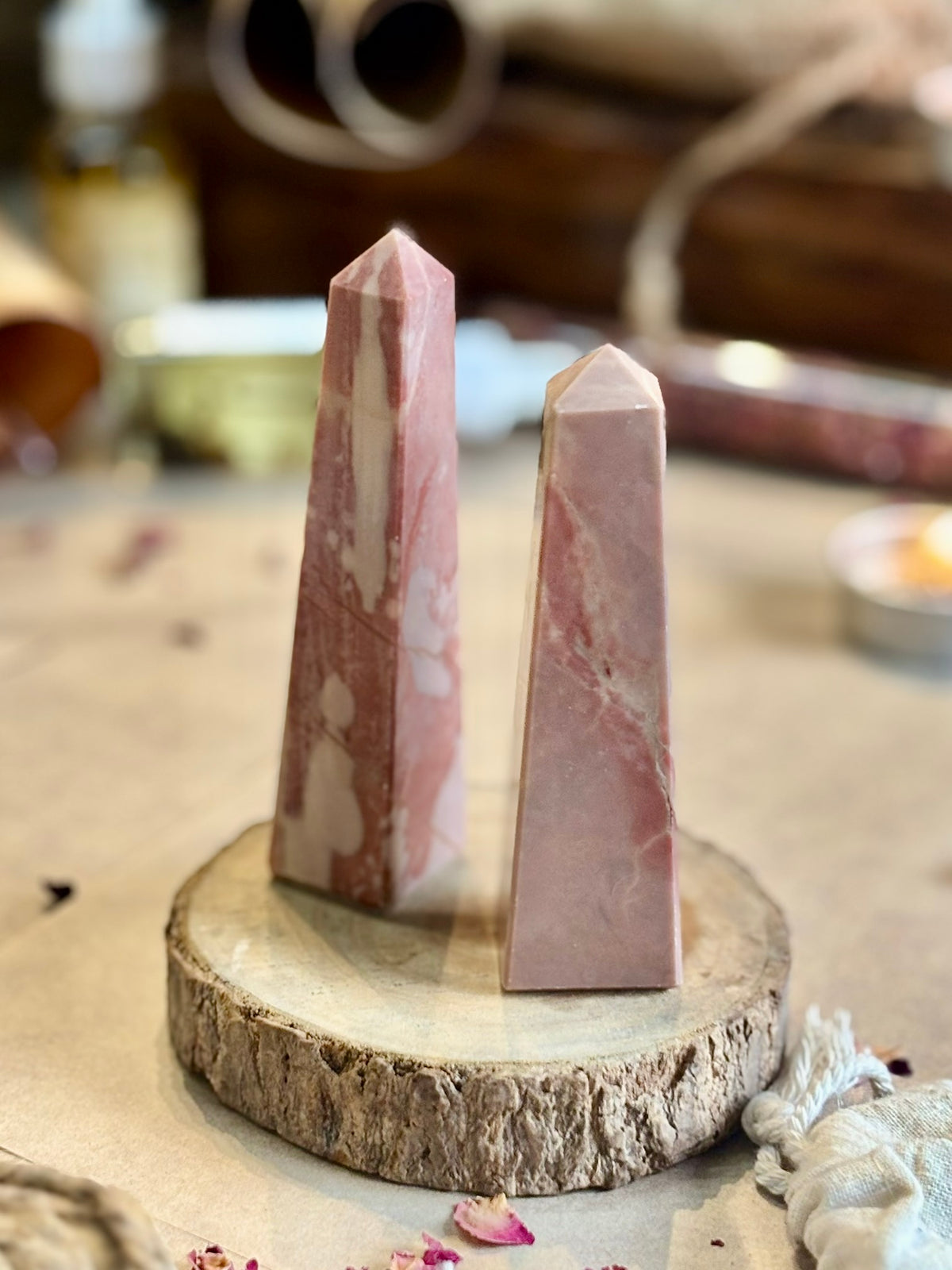 Mini Pink Candy Jasper Tower