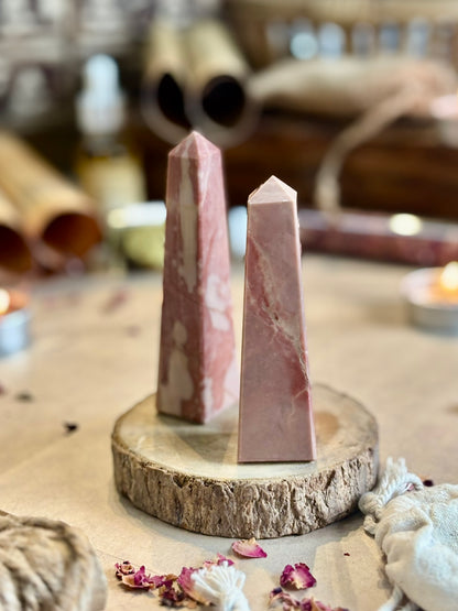 Mini Pink Candy Jasper Tower