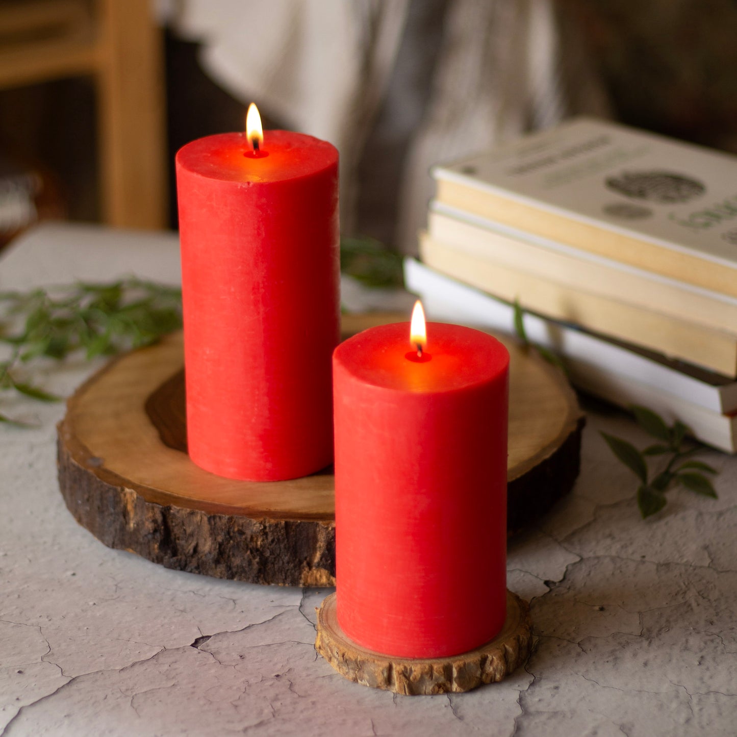 Red Pillar Unscented Soy Candle