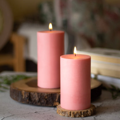 Pink Pillar Unscented Soy Candle