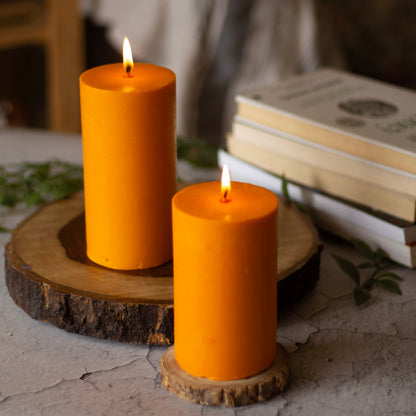 Orange Pillar Unscented Soy Candle