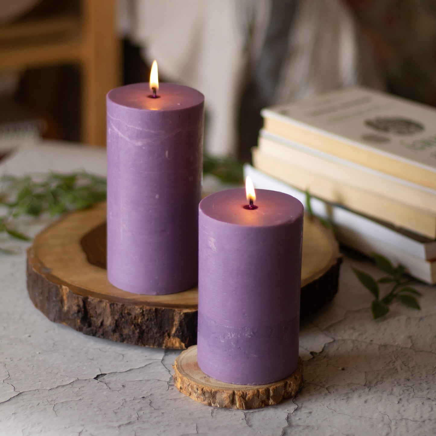 Lavender Pillar Unscented Soy Candle