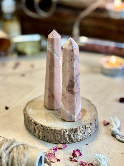 Mini Pink Candy Jasper Tower