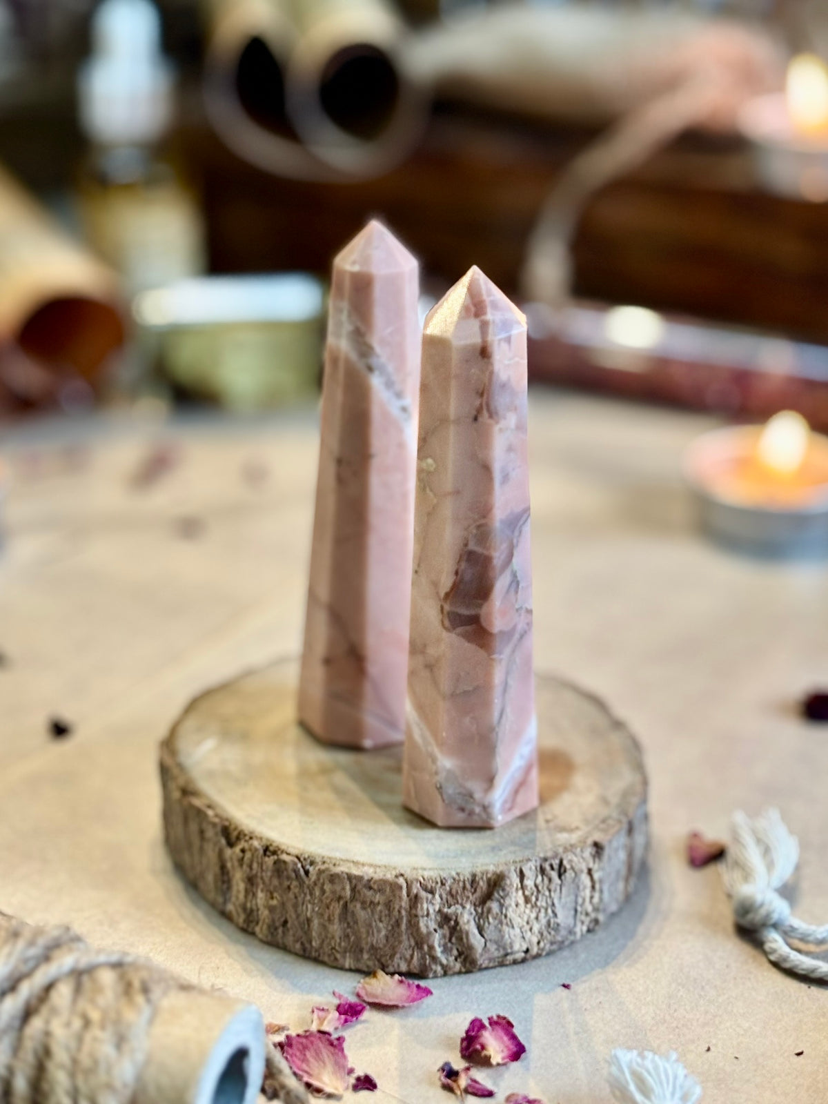 Mini Pink Candy Jasper Tower