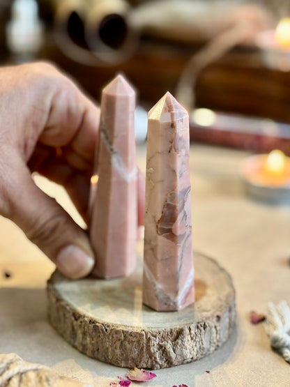 Mini Pink Candy Jasper Tower