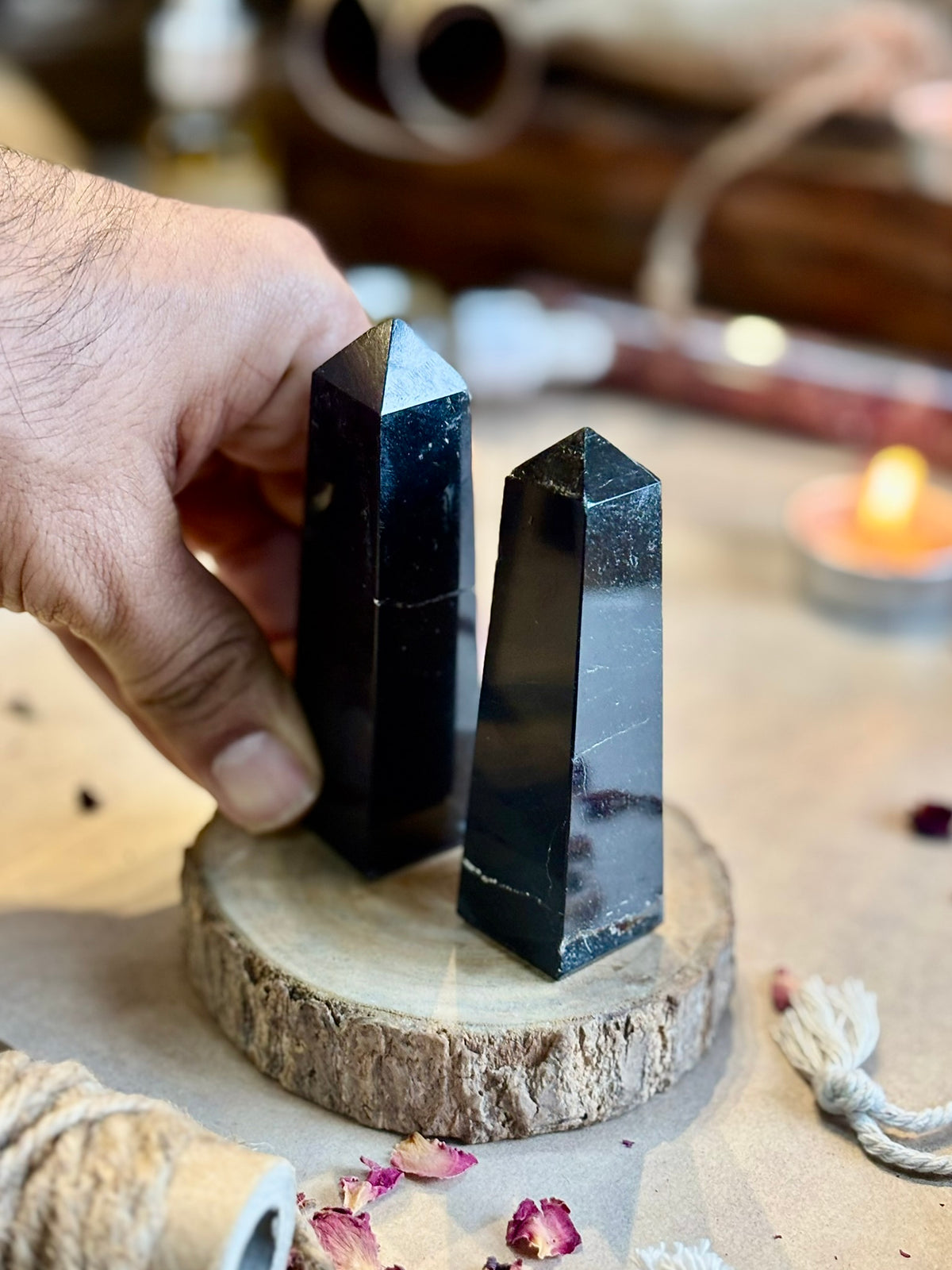 Mini Black Tourmaline Tower