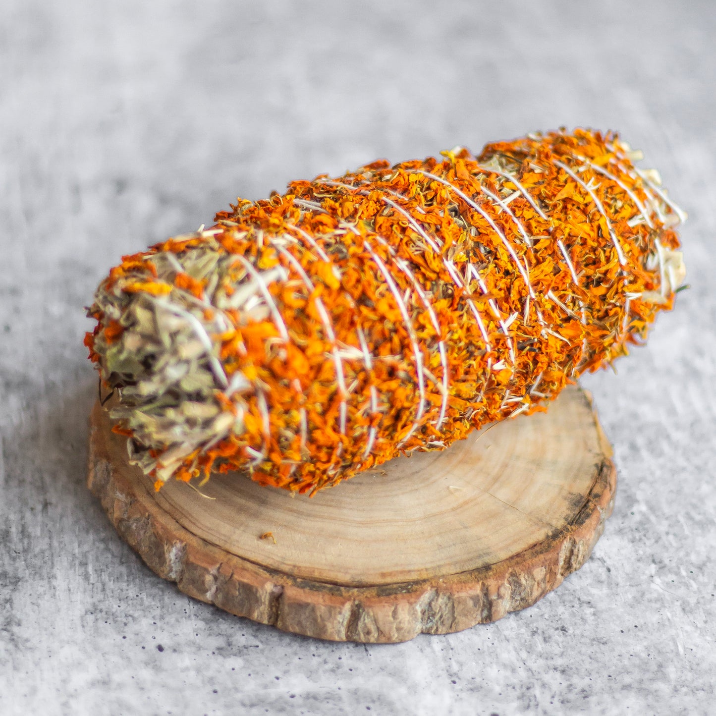Sage stick with added Marigold Petals | 5 Inches approx