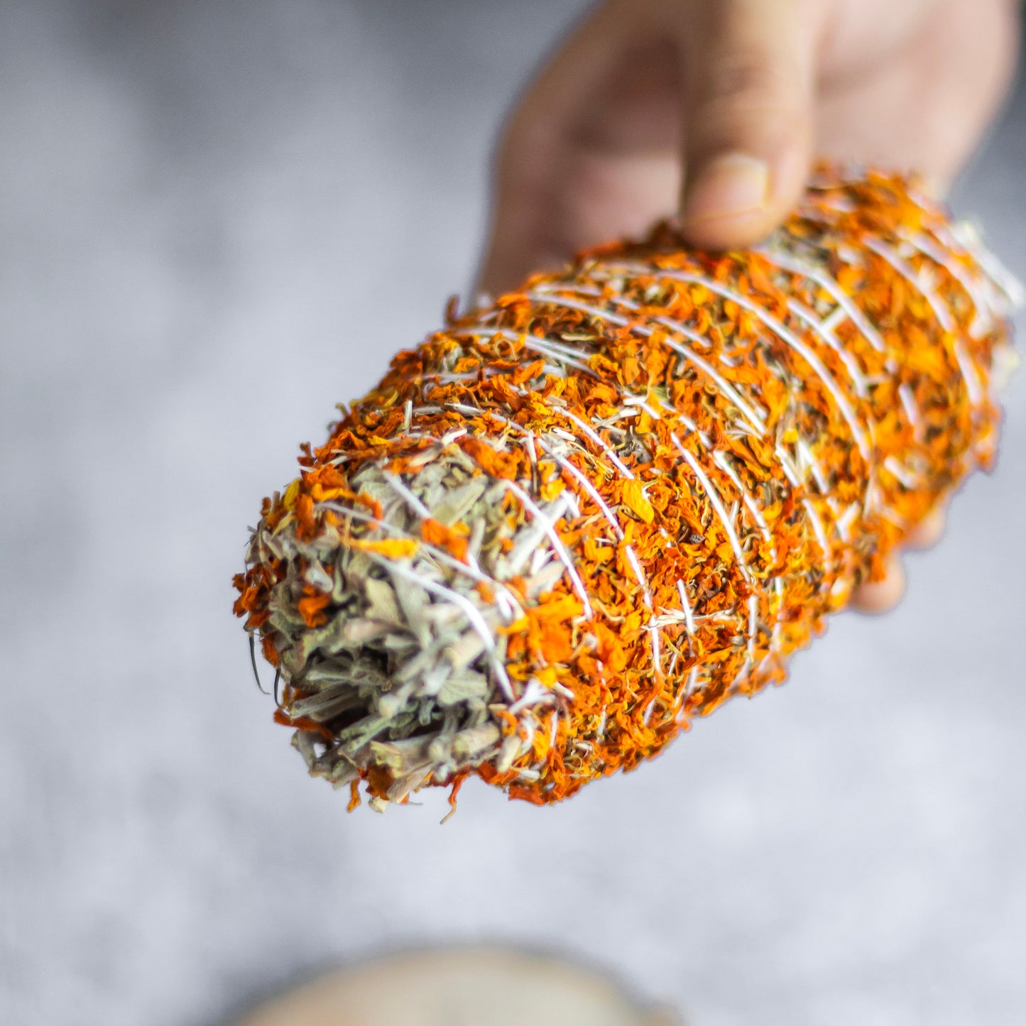 Sage stick with added Marigold Petals | 5 Inches approx