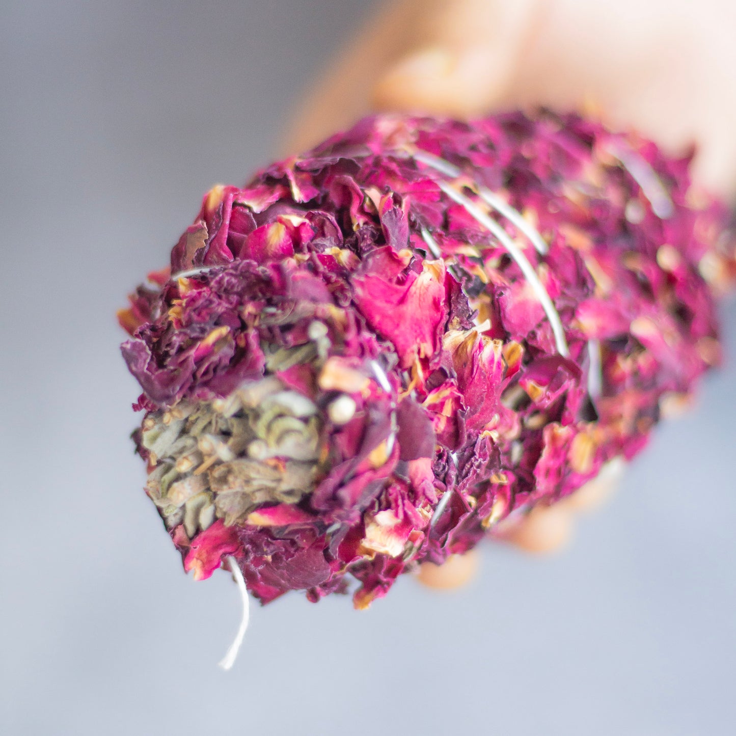 Sage stick with added Rose Petals | 5 Inches approx