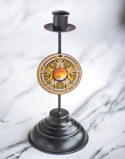 Moon Print Unique Candle Holder | Altar Decor