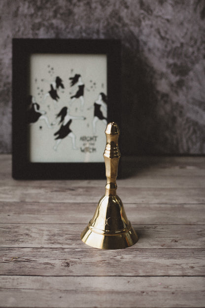 Brass Altar Bell With Triple Moon Symbol Altarware |