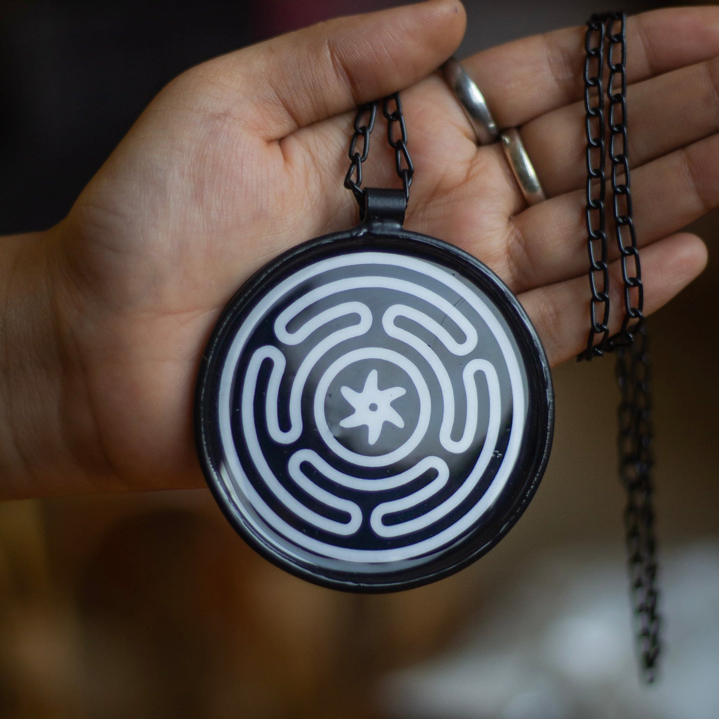 Goddess Hecate | Wheel of Hecate print Pendant with Chain
