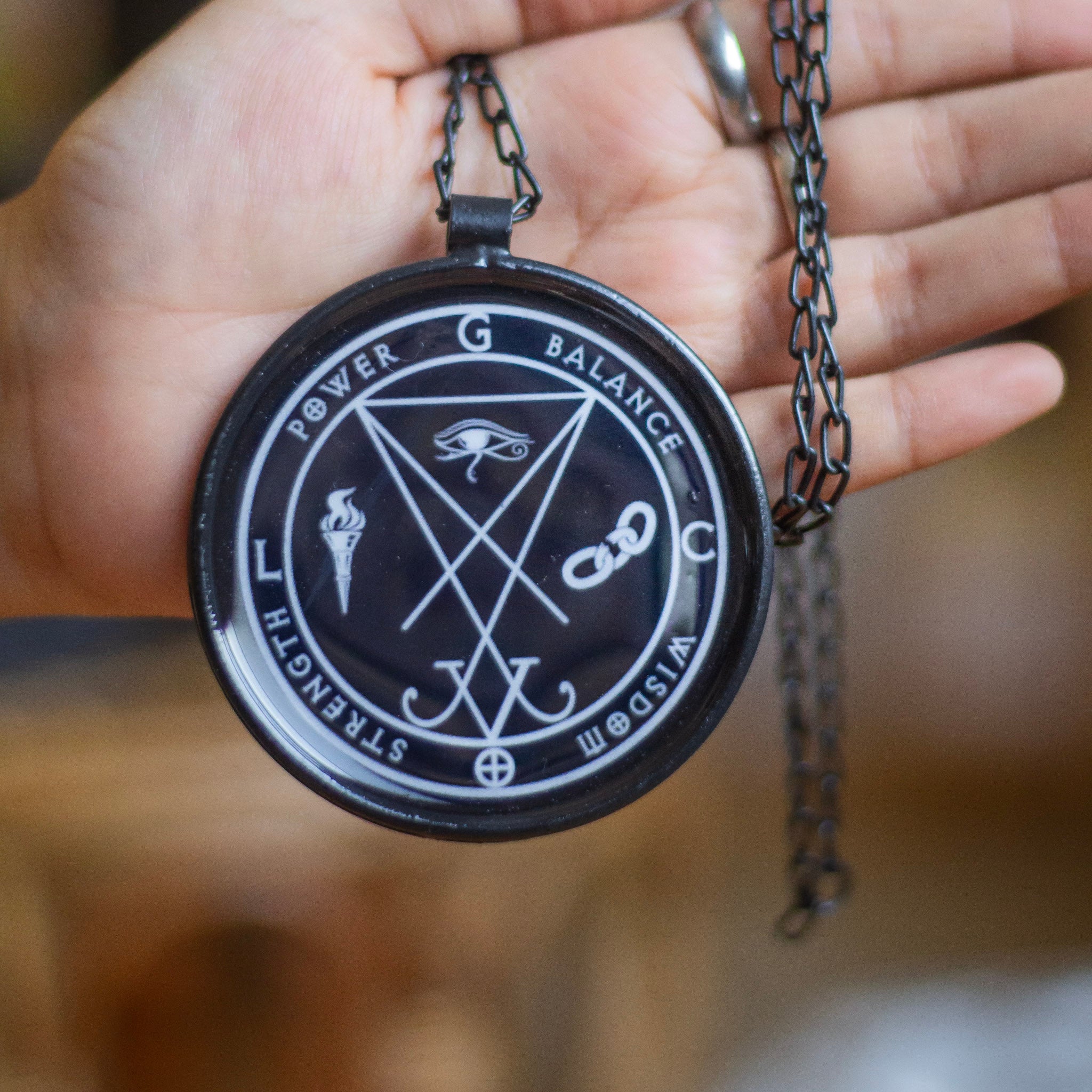 Lucifer Rava Chain Lucifer Sigil Print Pendant with Chain – The Lilith store