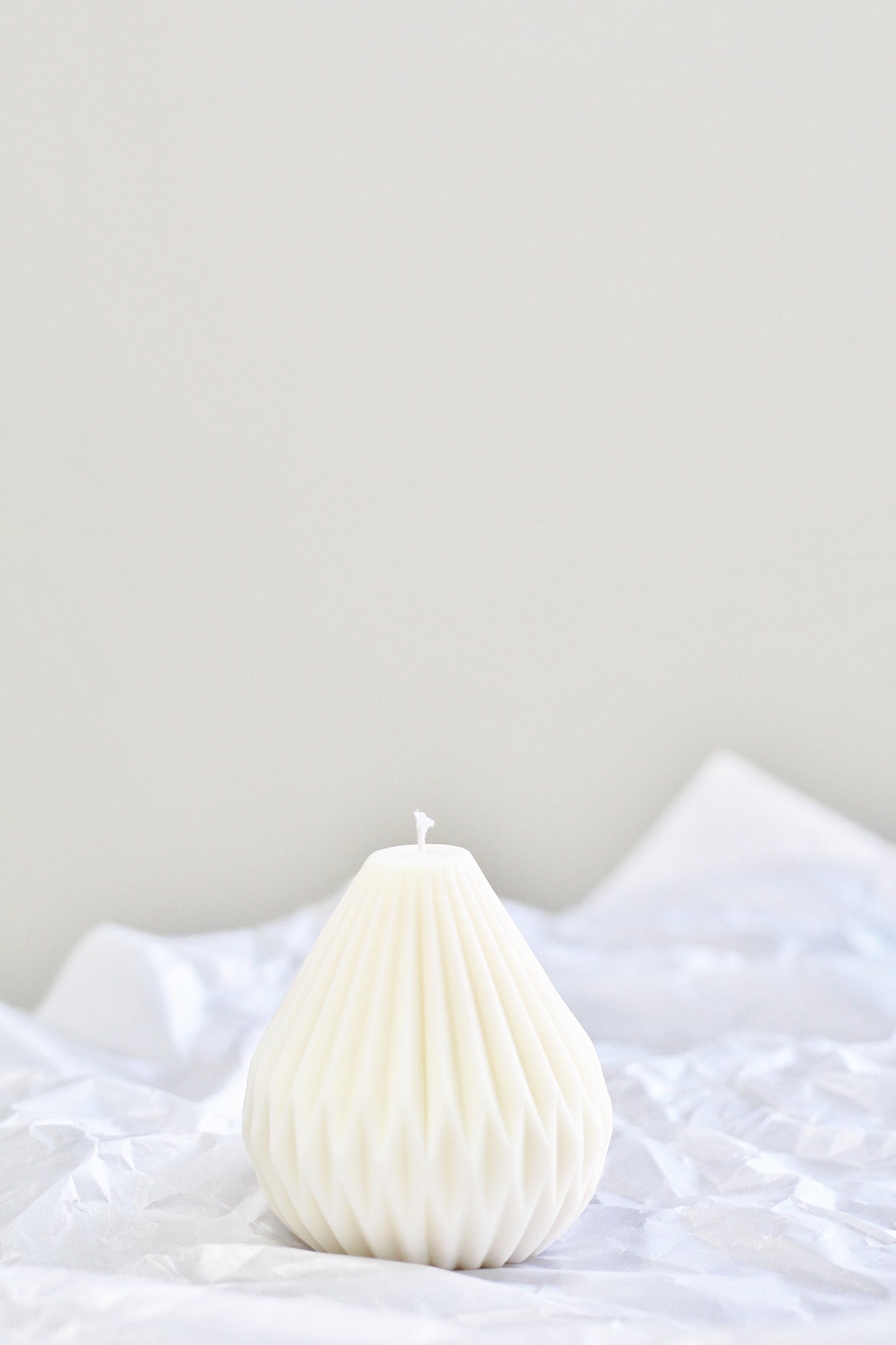White Big Lantern Irregular Shape Soy Candle
