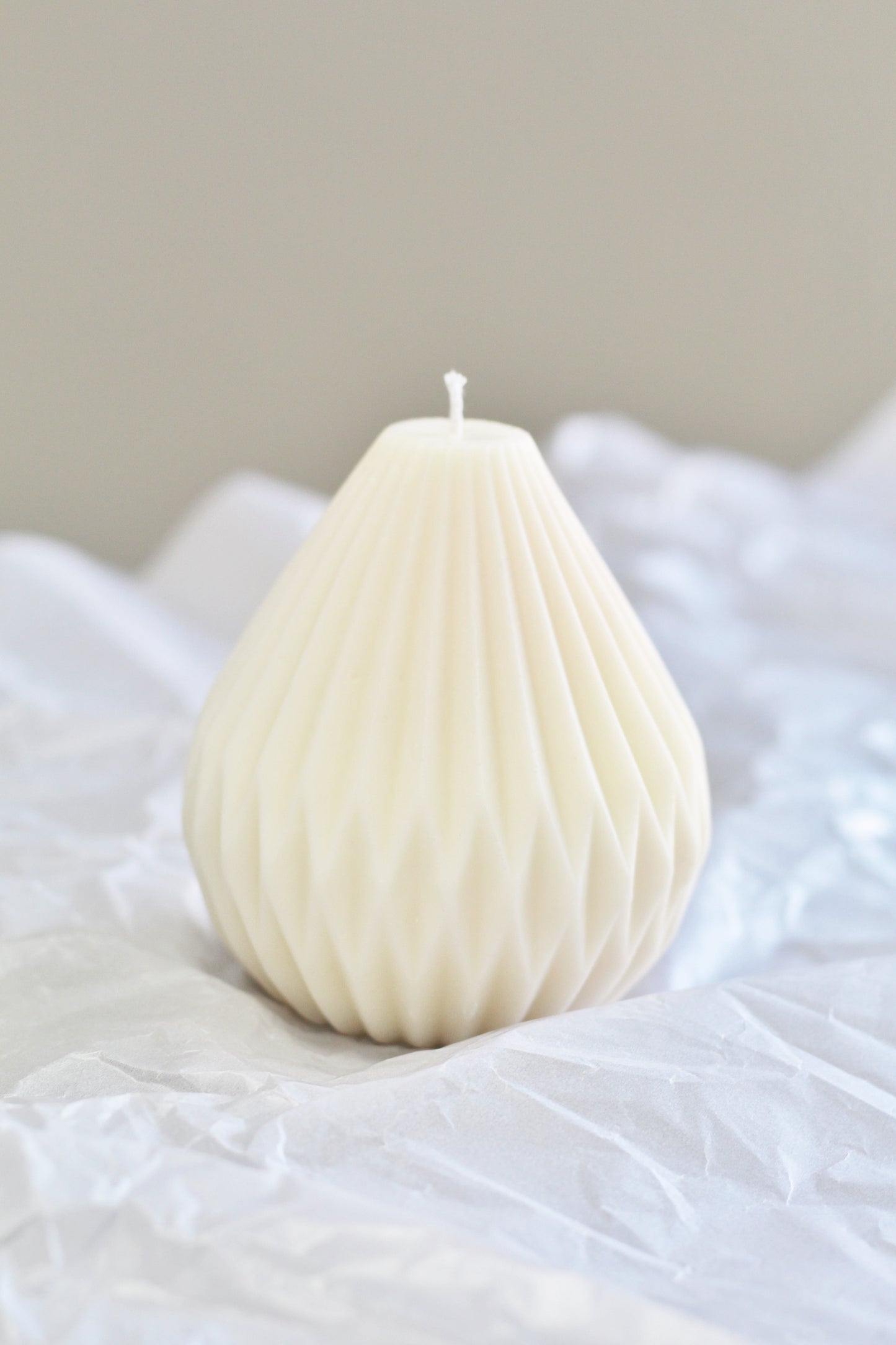 White Big Lantern Irregular Shape Soy Candle