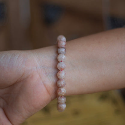 Sunstone Bead Bracelet - Stone of Stability & Personal Strength