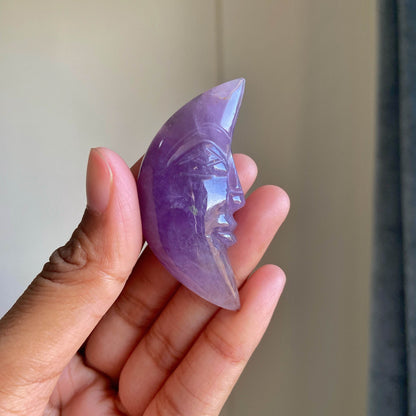 Amethyst Crescent Moon Crystal Carving | Helps activating Third Eye & Psychic abilities