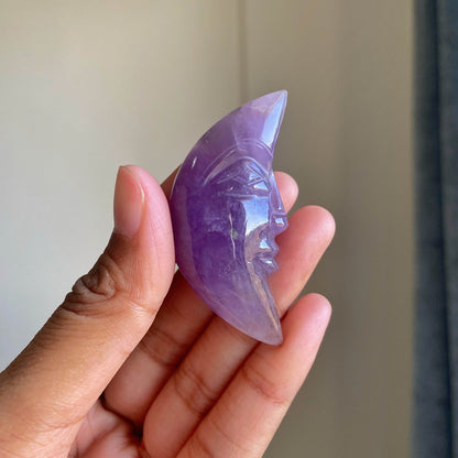 Amethyst Crescent Moon Crystal Carving | Helps activating Third Eye & Psychic abilities