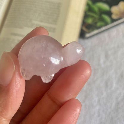 Rose Quartz Turtle Crystal Carving | Promotes love & Self-love