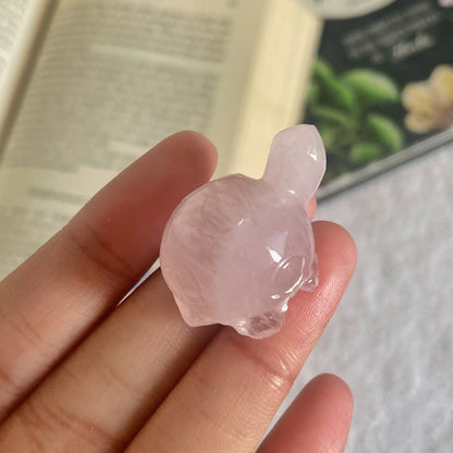 Rose Quartz Turtle Crystal Carving | Promotes love & Self-love