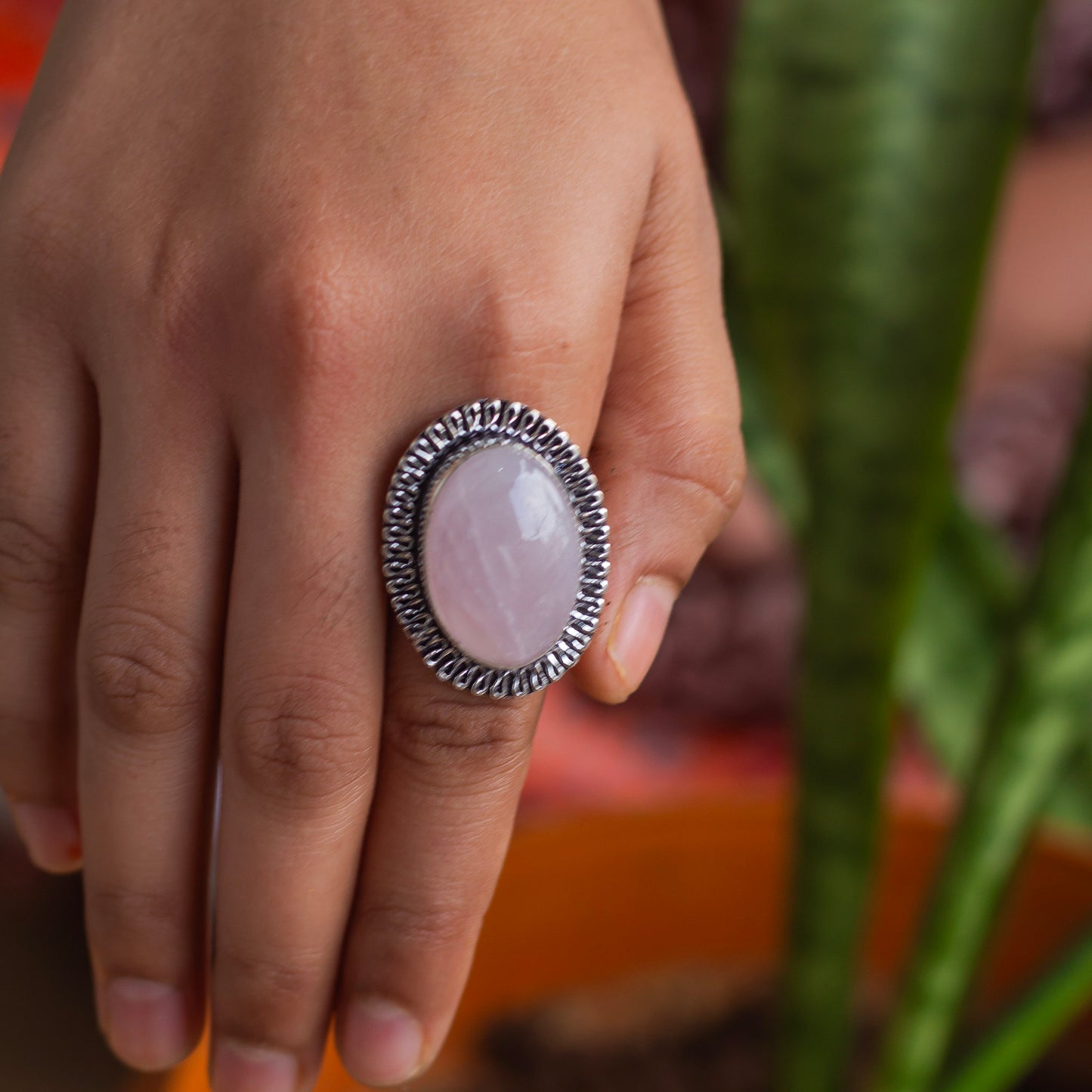 Rose Quartz Crystal Ring | Love & Self Love