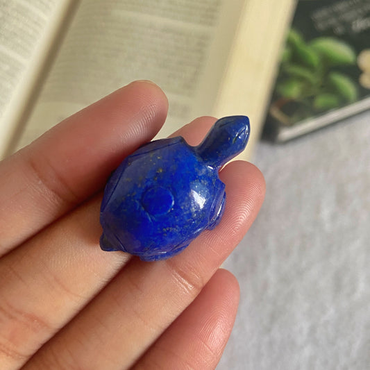 Lapis Lazuli Turtle Crystal Carving | Expression & Communication