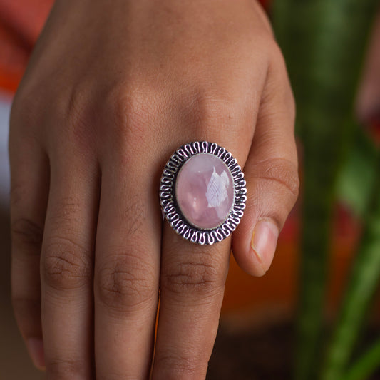 Rose Quartz Crystal Ring | Love & Self Love