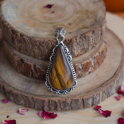 Tiger's eye Pendant with Cord | | Wealth & Fortune