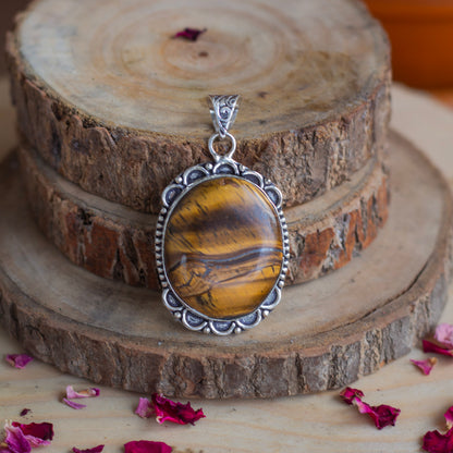 Tiger's eye Pendant with Cord | | Wealth & Fortune