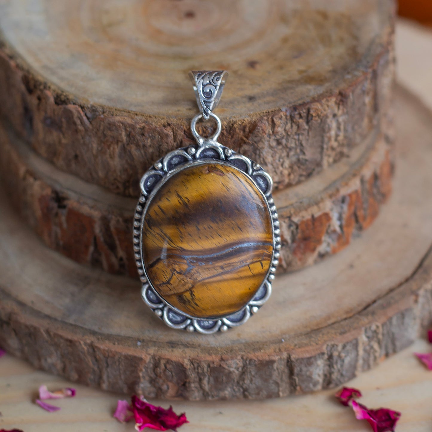 Tiger's eye Pendant with Cord | | Wealth & Fortune