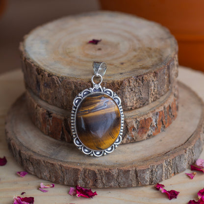 Tiger's eye Pendant with Cord | | Wealth & Fortune