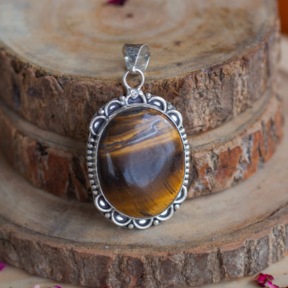 Tiger's eye Pendant with Cord | | Wealth & Fortune