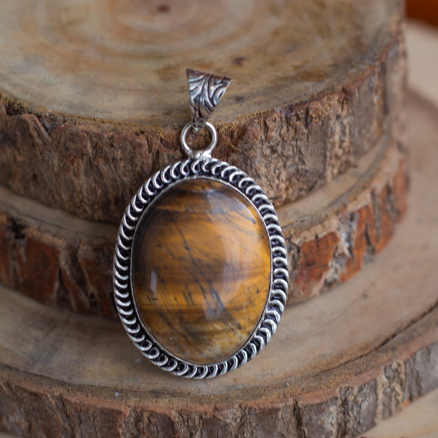 Tiger's eye Pendant with Cord | | Wealth & Fortune