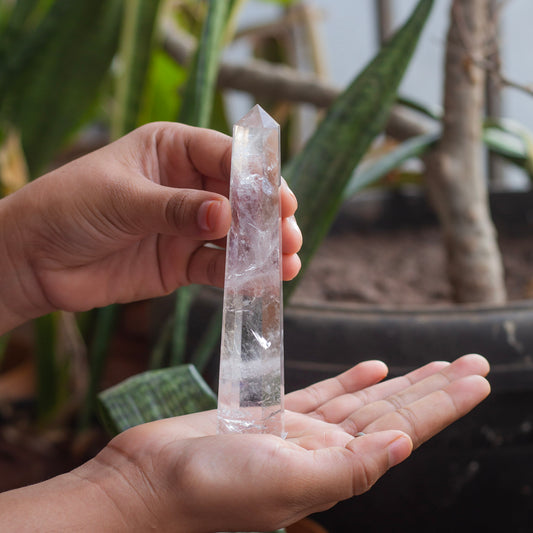 Clear Quartz Tower - 118 Gm | Meditation, Master Healer & to connect with guiding angels