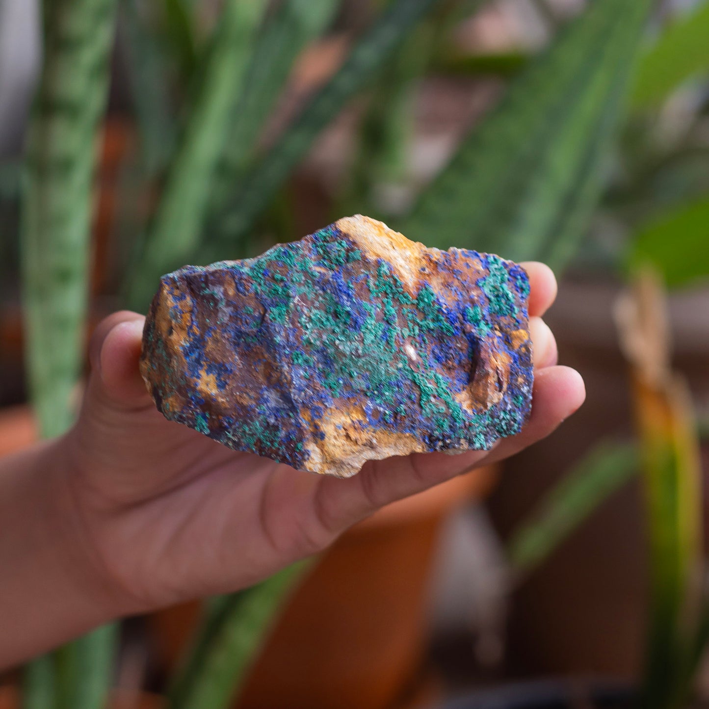 Azurite with Malachite Mineral- 258 Gm | Promotes Intution & Creativity