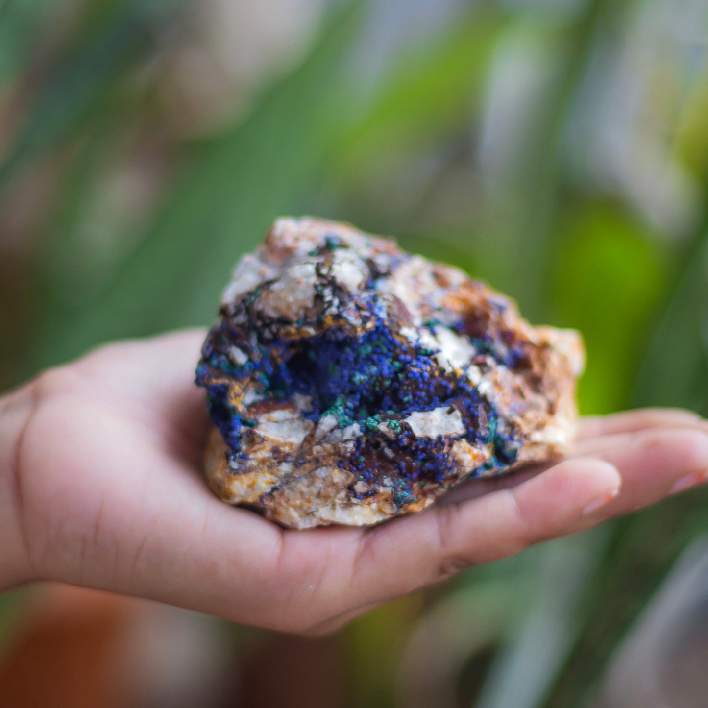 Azurite with Malachite & Quartz Mineral- 307 Gm | Promotes Intution & Creativity