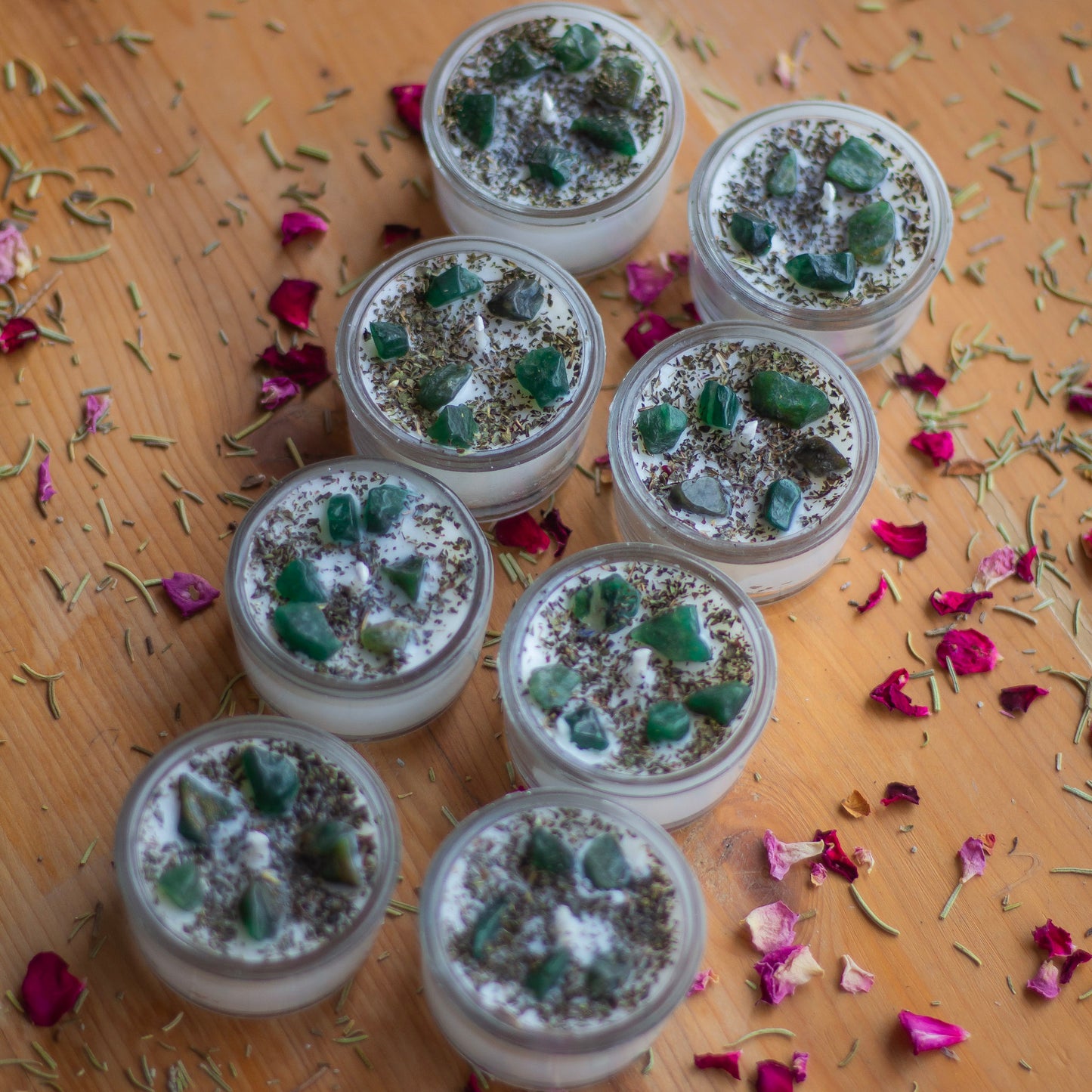 Jade + Peppermint Soy wax Tealight Candle | Set of 8