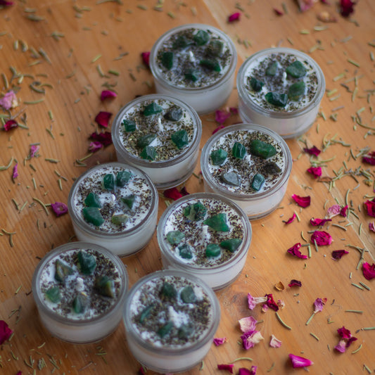 Jade + Peppermint Soy wax Tealight Candle | Set of 8