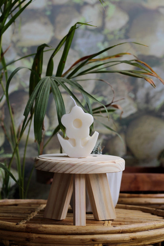 FLower Shaped Soy Wax Candle Set Of 3