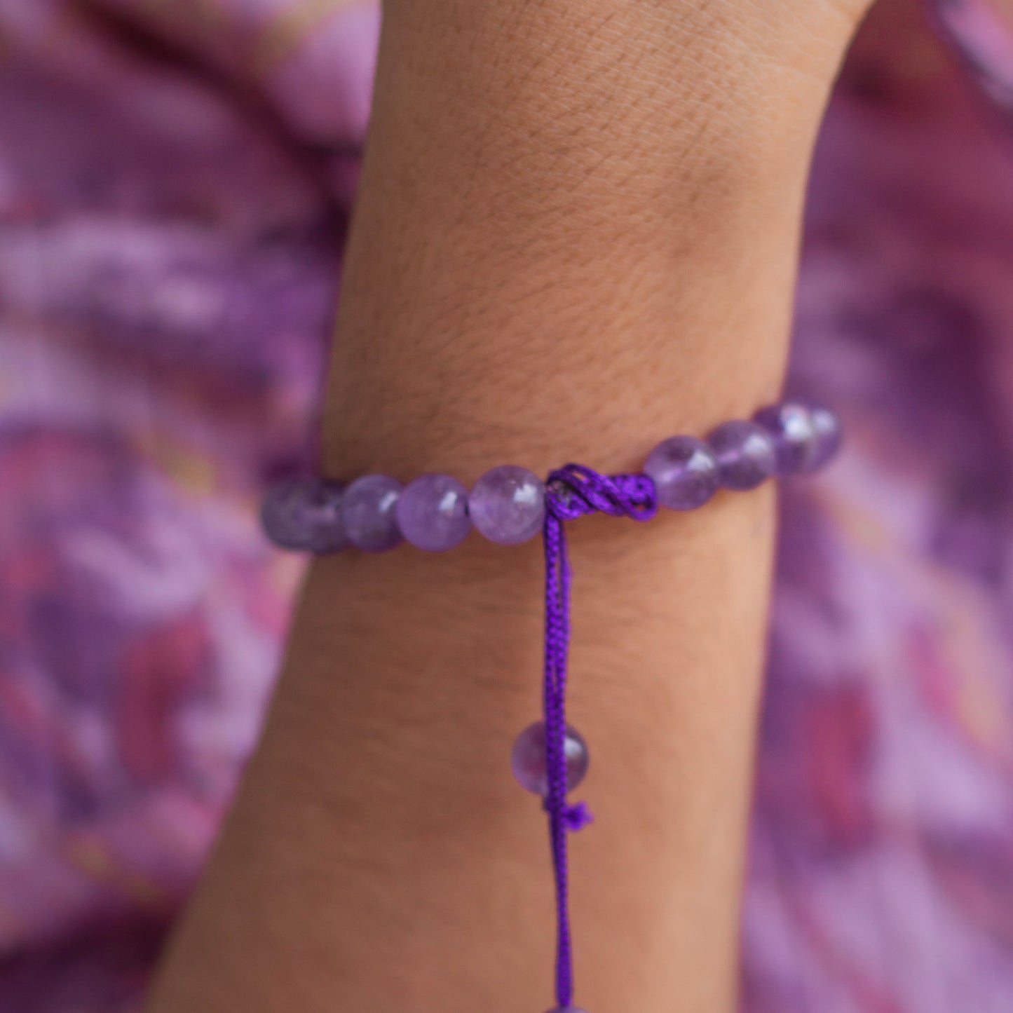 Amethyst 8mm Bead Bracelet | Helps activating Third Eye & Psychic abilities