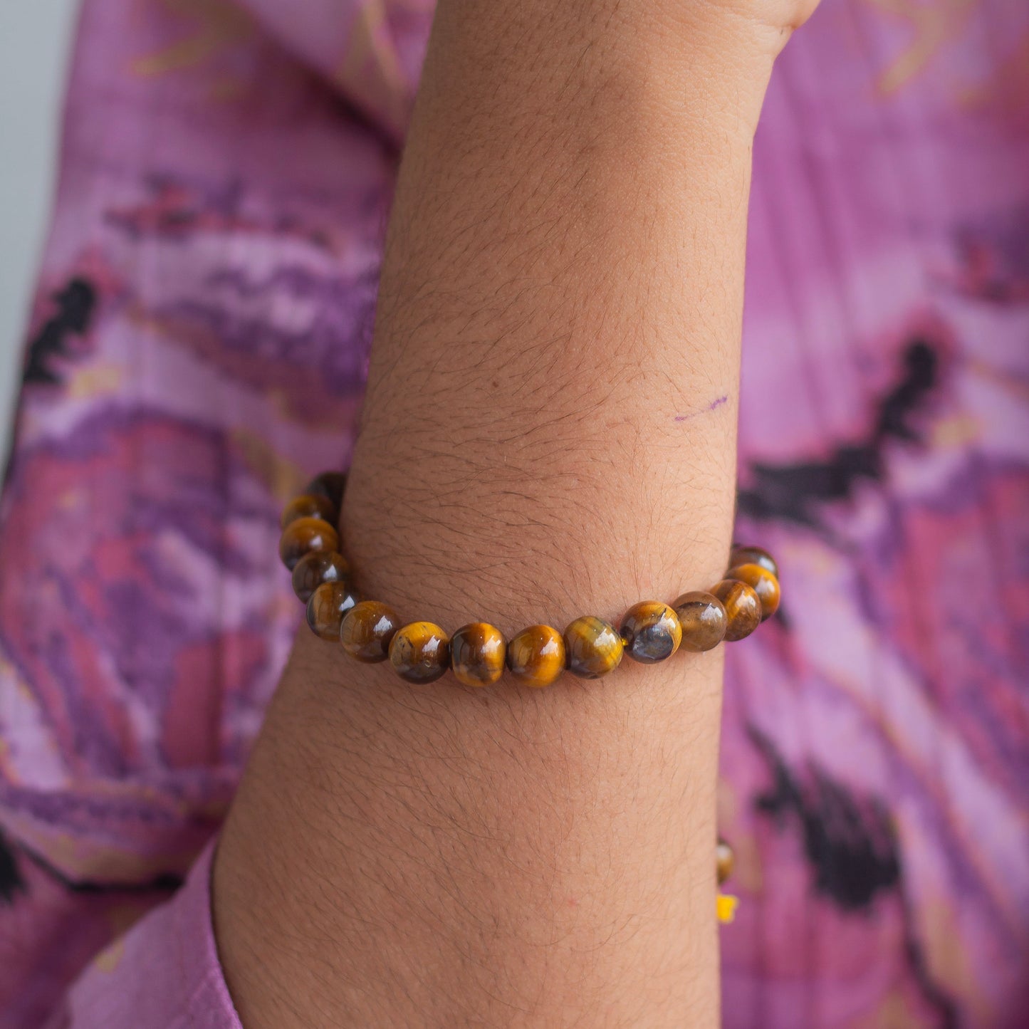 Tiger's eye 8mm Bead Thread Bracelet | Wealth & Fortune