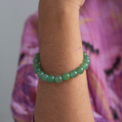 Green Aventurine 8mm Bead Thread Bracelet | Stone of Abundance & Prosperity