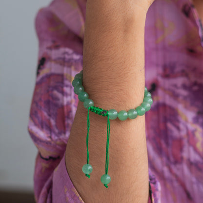 Green Aventurine 8mm Bead Thread Bracelet | Stone of Abundance & Prosperity