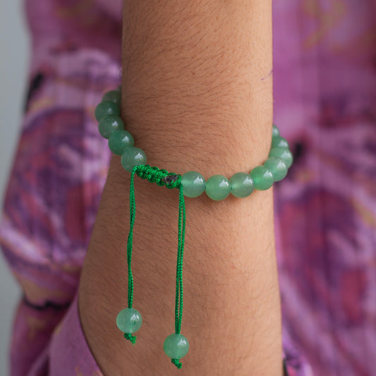 Green Aventurine 8mm Bead Thread Bracelet | Stone of Abundance & Prosperity