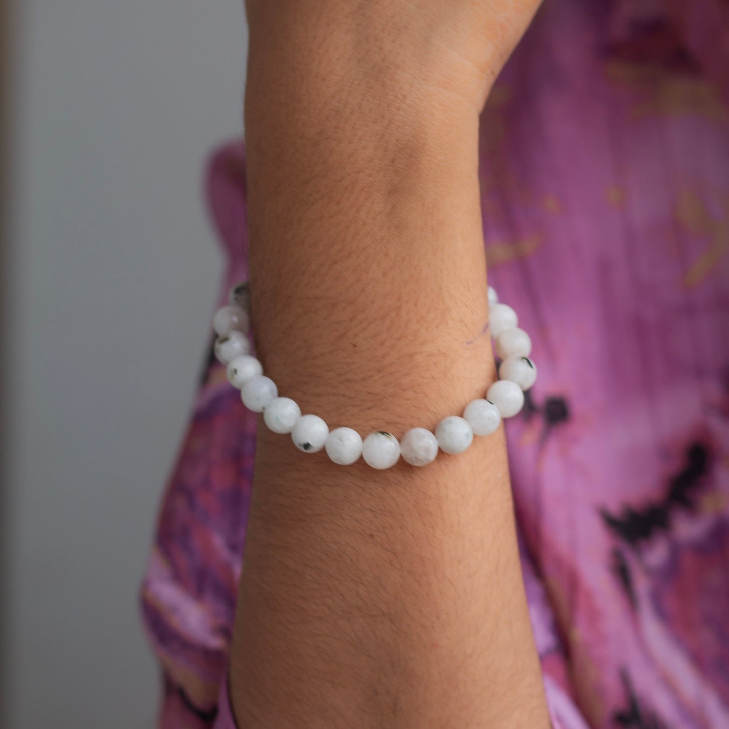 Rainbow Moonstone Bead Thread Bracelet | Cultivates Compassion & empathy