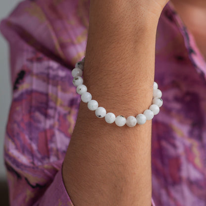 Rainbow Moonstone Bead Thread Bracelet | Cultivates Compassion & empathy