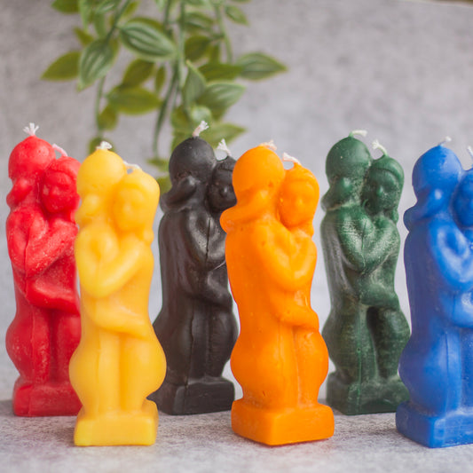 Beeswax Hugging Couple Figurine Candles | Colour Option Available