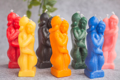 Beeswax Hugging Couple Figurine Candles | RItuals | Wicca