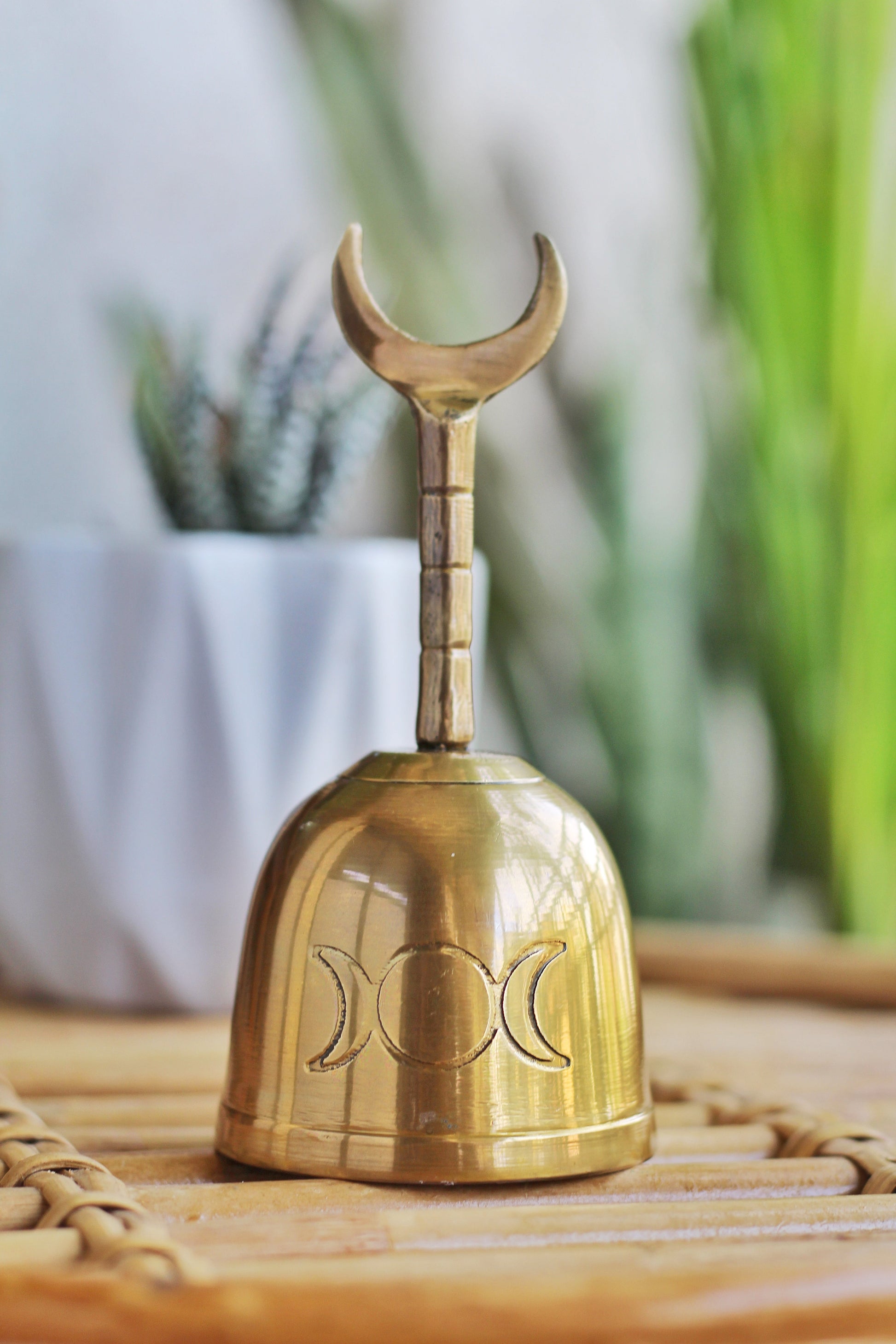 Brass Altar Bell With Triple Moon Symbol Altarware |