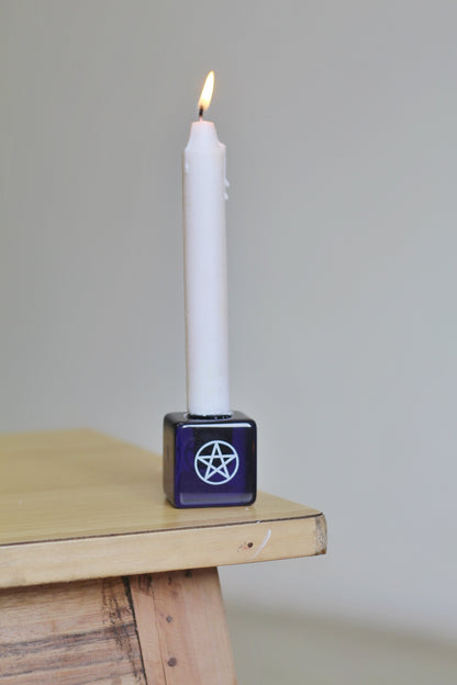 Pentacle Symbol Blue Candle Holder Altarware | Altar